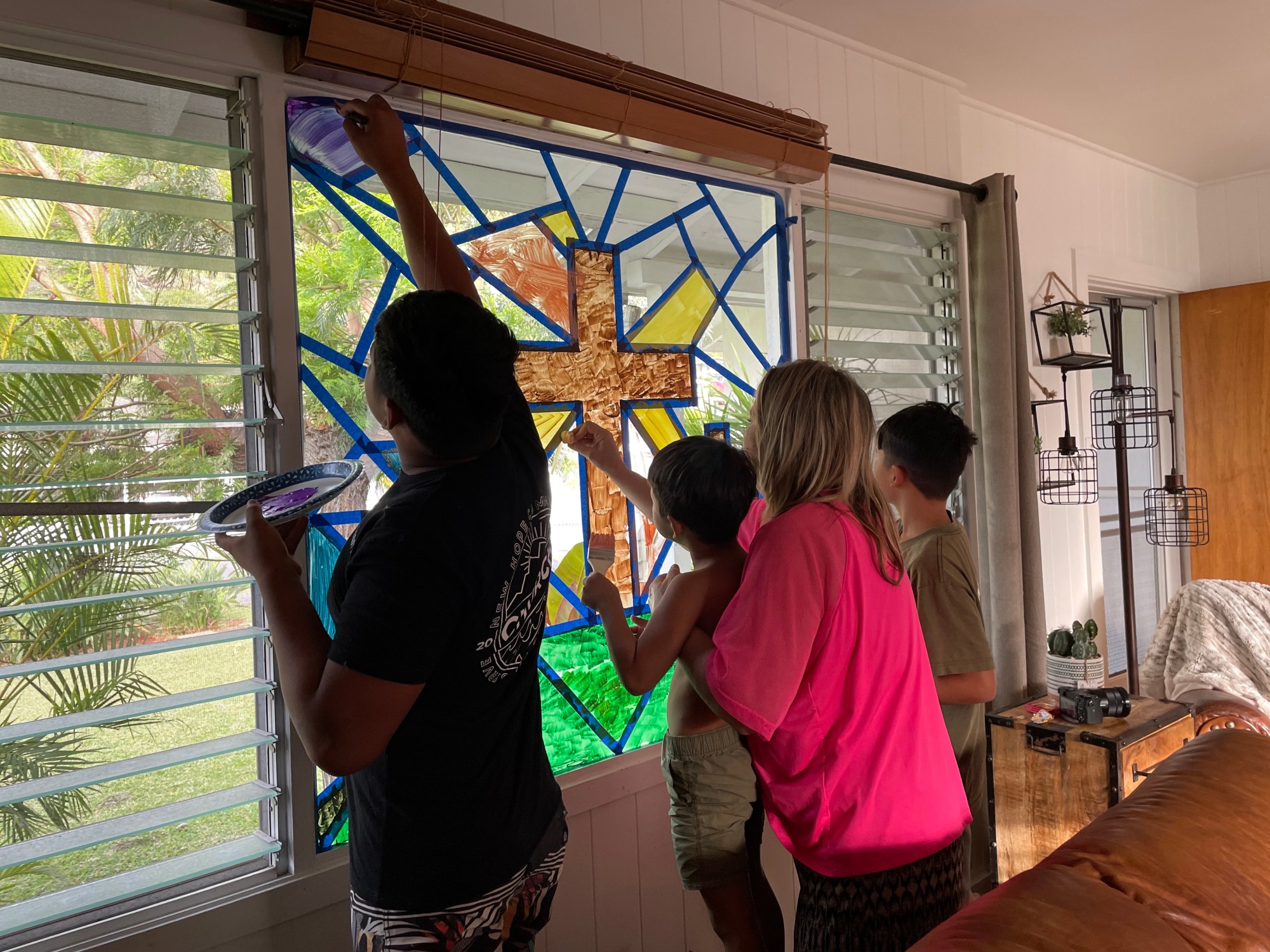 DIY STAINED GLASS WINDOW – Paint a Beautiful Stained Glass Window in ...